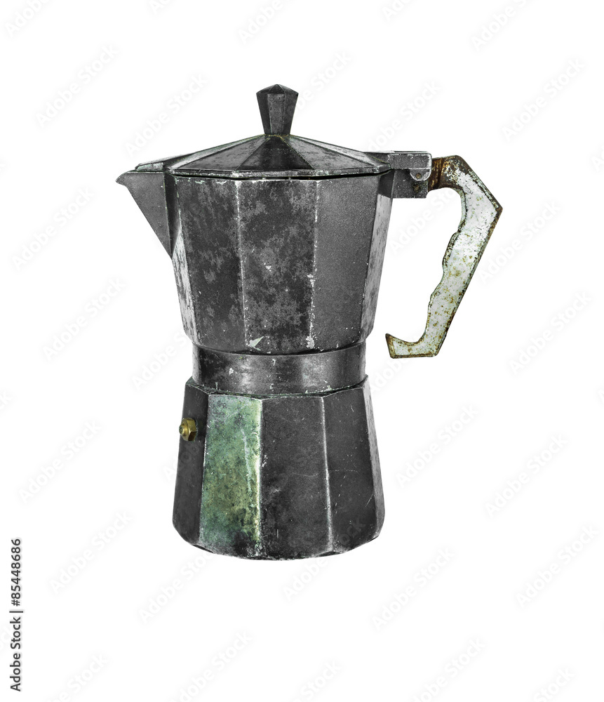 Percolator coffee with the lid closed. Isolated on a white backg Percolator coffee with the lid closed. Isolated on a white backg