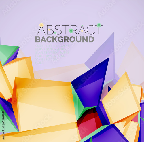 Geometric shapes with sample text. Abstract template