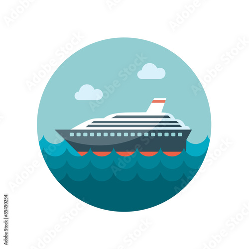 Cruise transatlantic liner ship flat icon