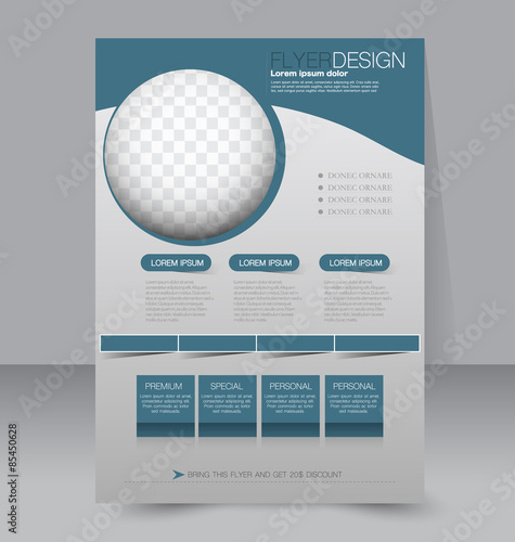 Flyer template. Business brochure. Editable A4 poster