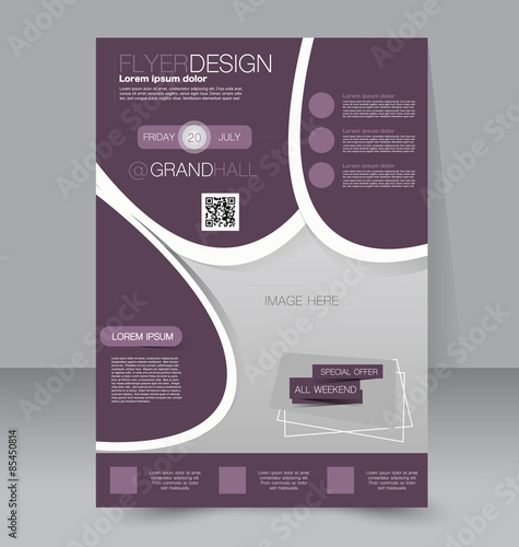 Flyer template. Business brochure. Editable A4 poster