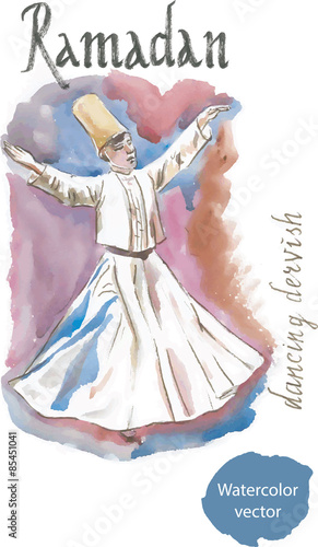 Dancing dervish watercolor