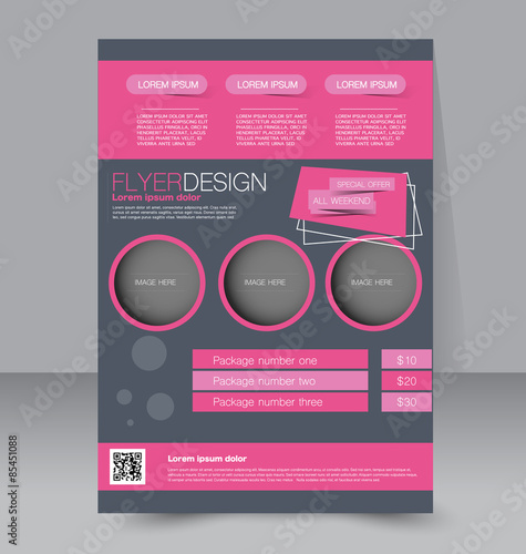 Flyer template. Business brochure. Editable A4 poster