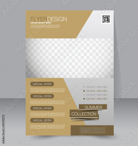 Flyer template. Business brochure. Editable A4 poster