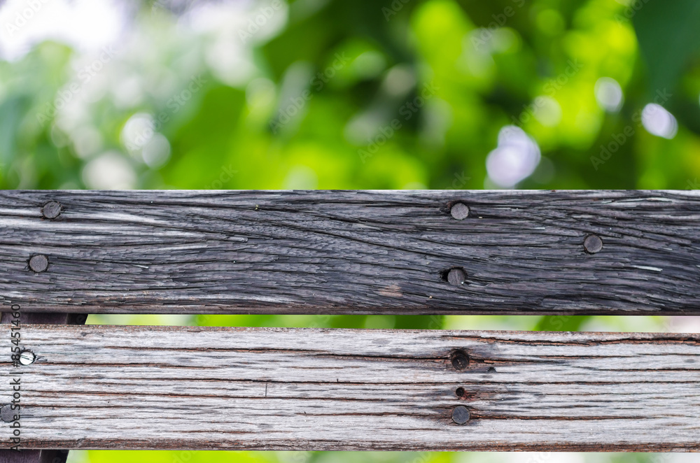 Fototapeta premium plank wooden with green natural background