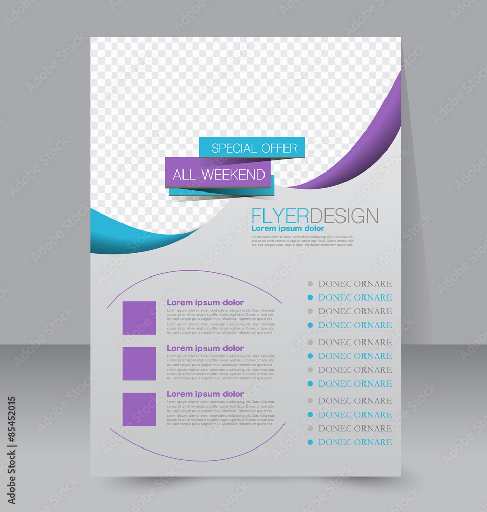 Flyer template. Business brochure. Editable A4 poster