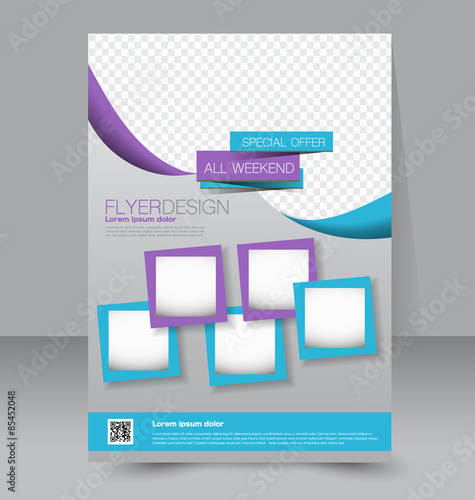 Flyer template. Business brochure. Editable A4 poster