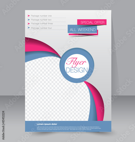 Flyer template. Business brochure. Editable A4 poster