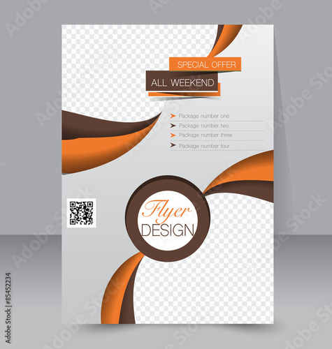 Flyer template. Business brochure. Editable A4 poster