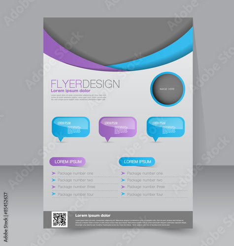 Flyer template. Business brochure. Editable A4 poster