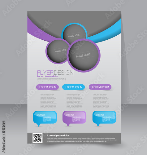 Flyer template. Business brochure. Editable A4 poster