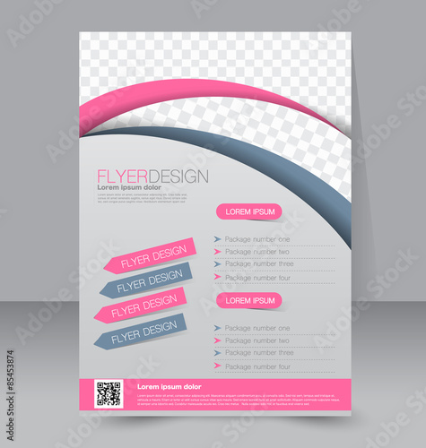 Flyer template. Business brochure. Editable A4 poster