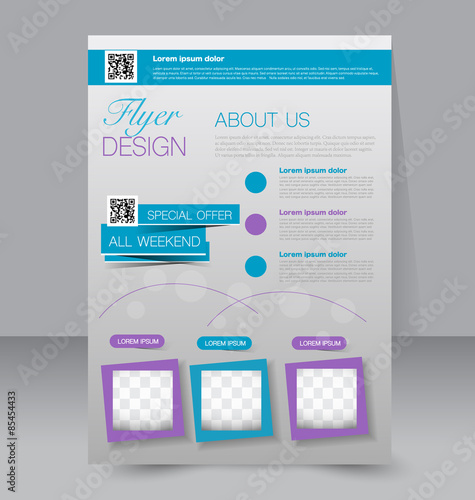 Flyer template. Business brochure. Editable A4 poster