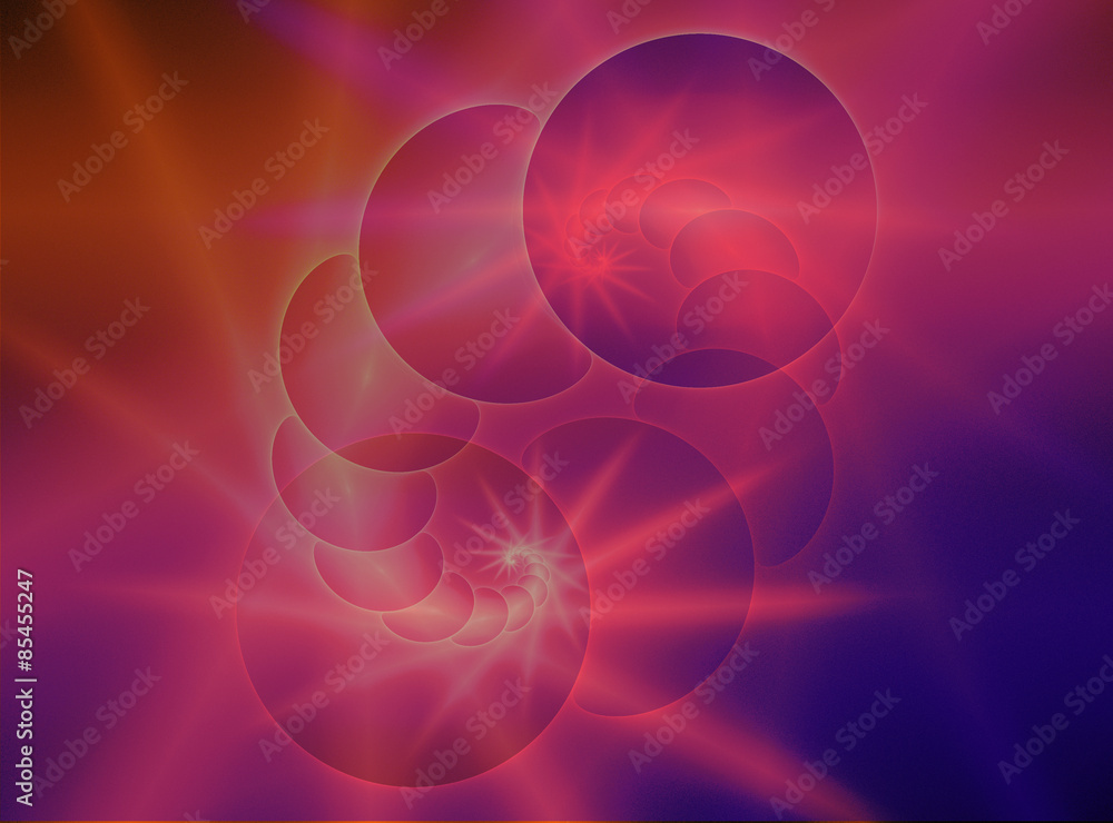 abstract fractal background with bubbles and rays abstract fractal background with bubbles and rays