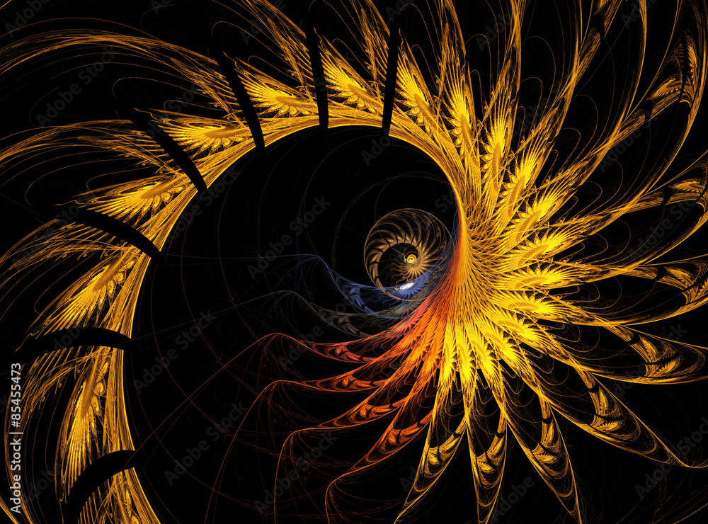 Obraz premium abstract flames fractal spiral