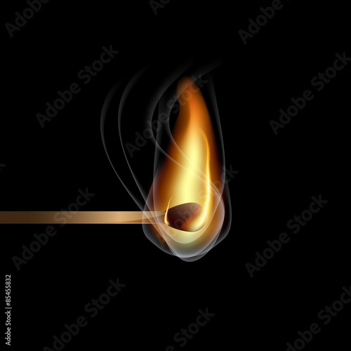 Realistic burning match