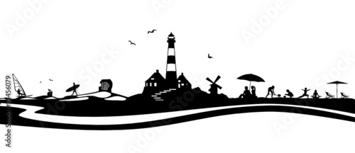 Skyline Meer und Leuchtturm