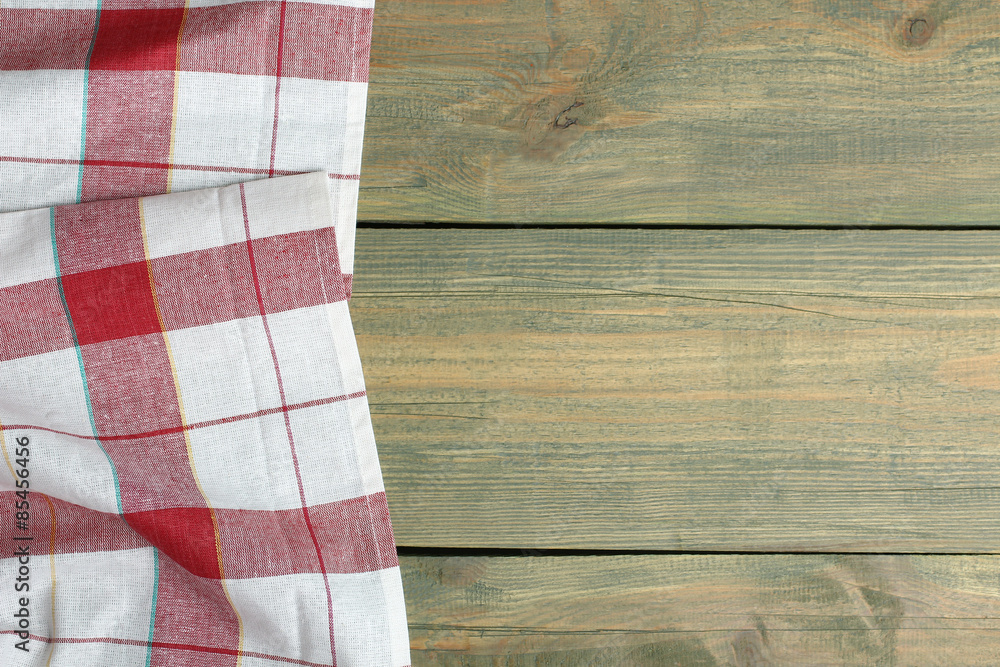 Obraz premium Kitchen towels, napkins on wooden background