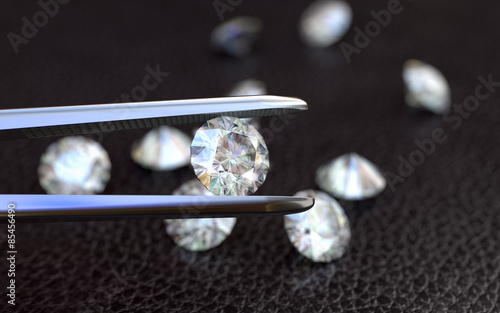 Jewelry tweezer and Diamonds
