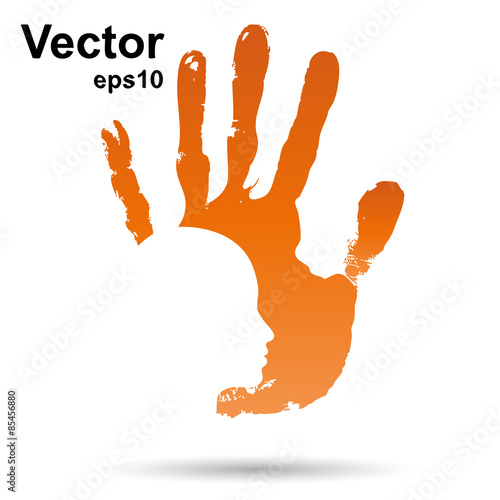 Vector conceptual abstract human child hand paint  woman face