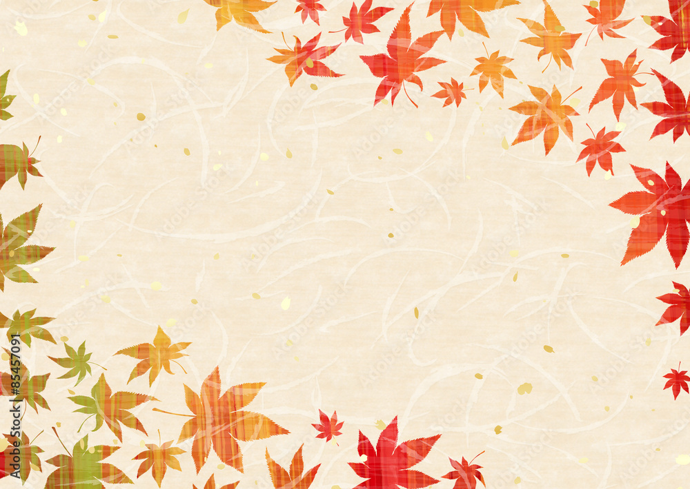 秋色グラデーション 紅葉 フレーム Stock Illustration Adobe Stock