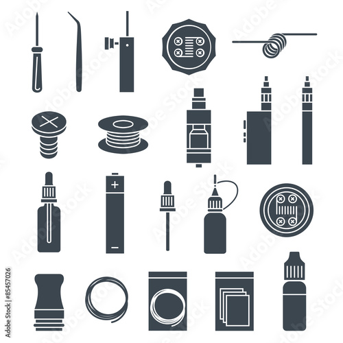 Vape icons set. Vector