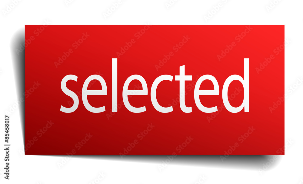 selected red paper sticker isolated on white selected red paper sticker isolated on white