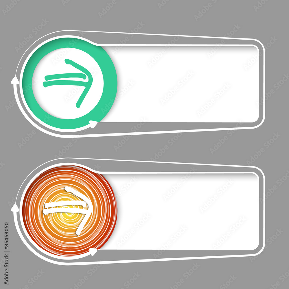 Obraz premium Abstract frames for your text with spiral sample and arrow