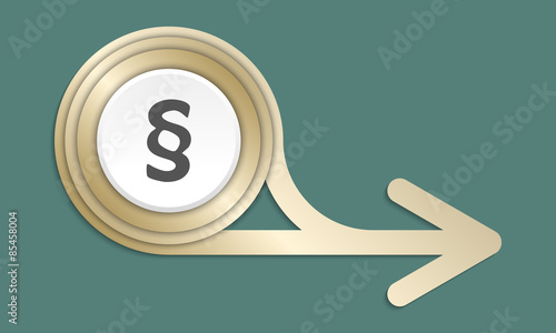 Golden abstract arrow and the symbol of paragraph