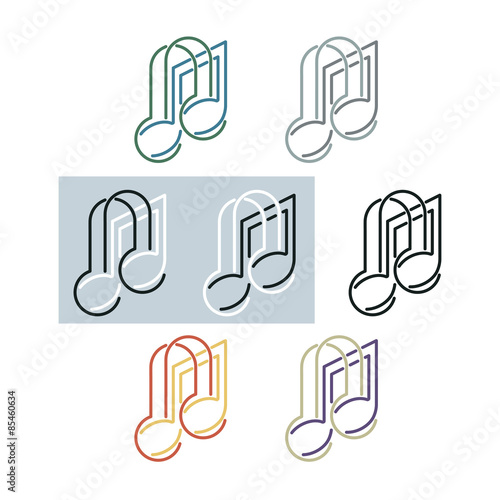 Musical note and headphones