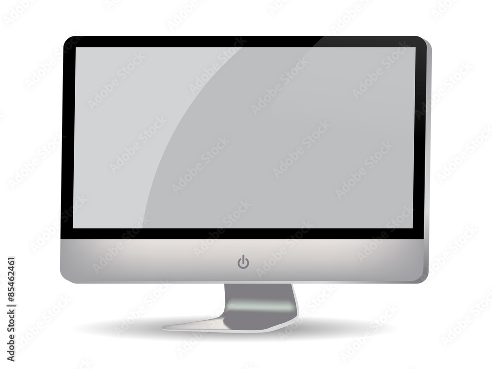 Realistic detailed black monitor in imac style vector Realistic detailed black monitor in imac style vector