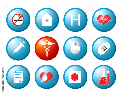 Medical icons and signs button vector