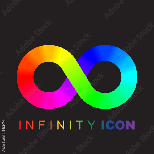 Colored limitless symbol, infinity vector
