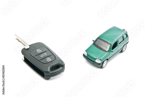 Green car and black car keys