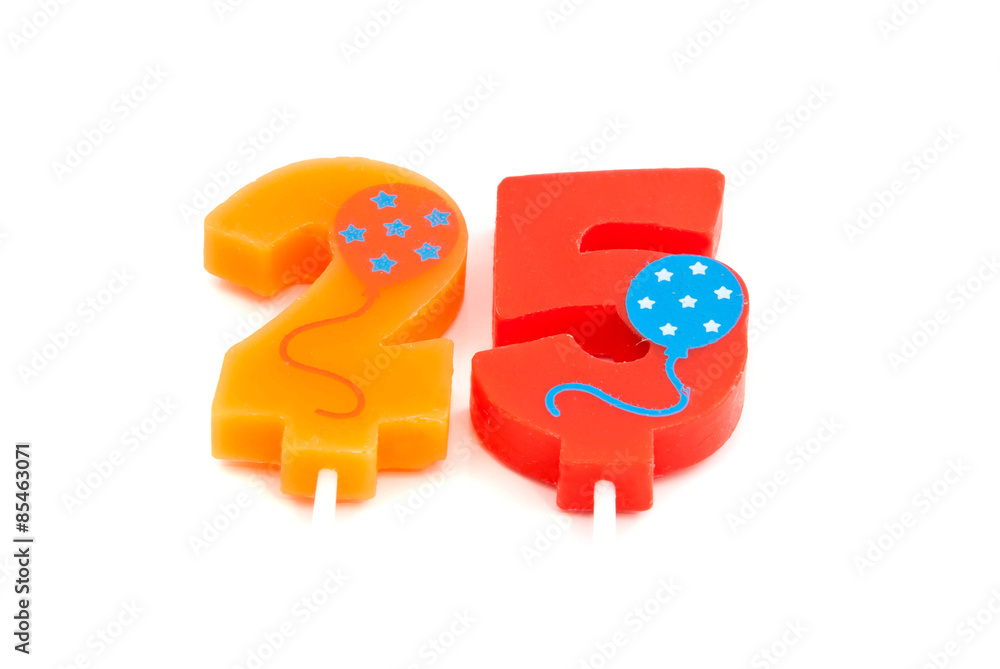 candles for cake. twenty five years old candles for cake. twenty five years old