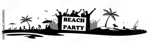 Strand Palmen Menschen Party