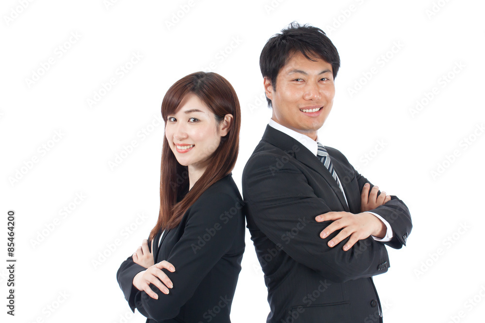 ビジネスマン ビジネスウーマン 男性 女性 笑顔 仲間 腕組み ビジネスマン ビジネスウーマン 男性 女性 笑顔 仲間 腕組み
