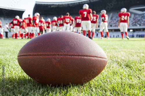 Close up of an american football