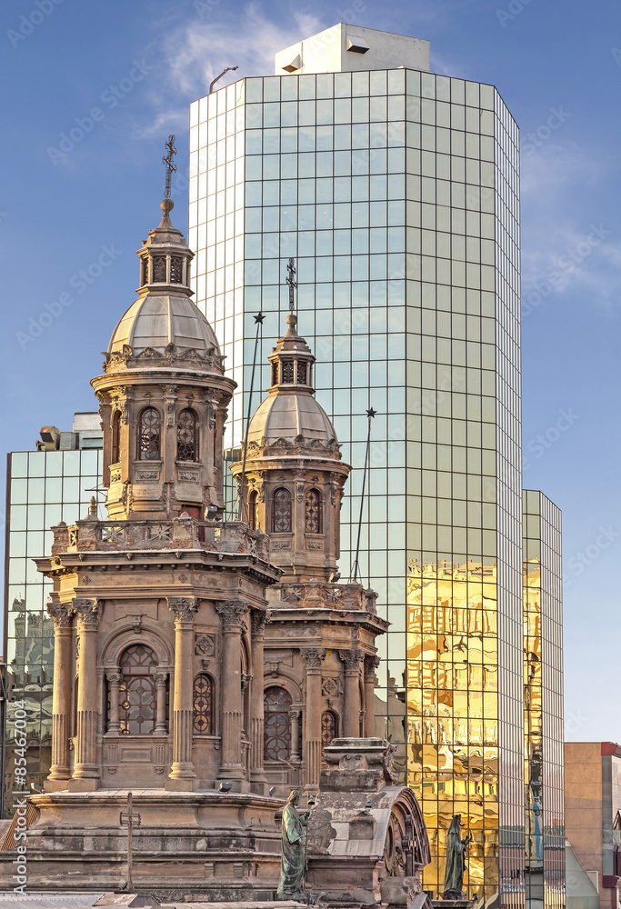 Historic and modern buildings, Santiago de Chile.