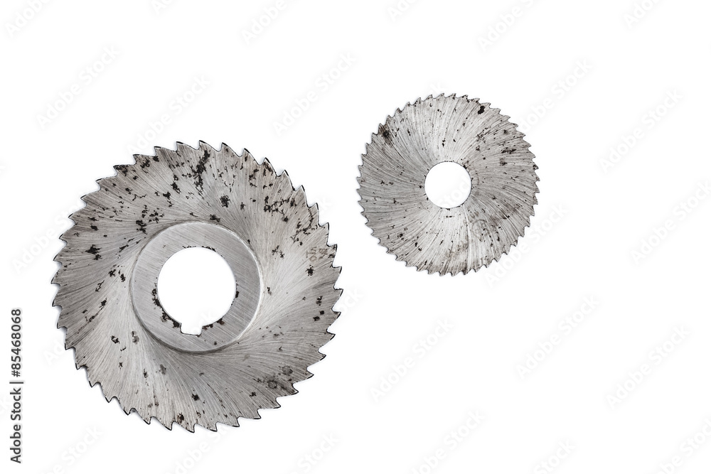 Couple of saw blades isolated on white. Couple of saw blades isolated on white.