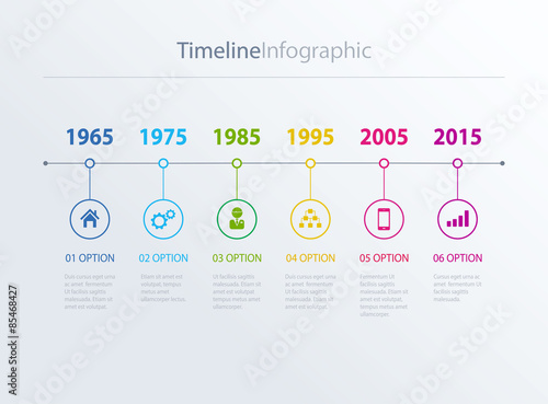 Vector timeline Info graphic with diagrams