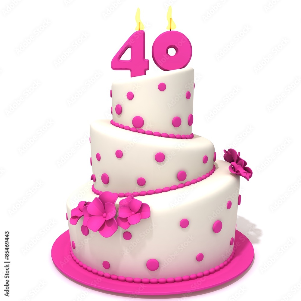 Birthday cake with number forty Birthday cake with number forty