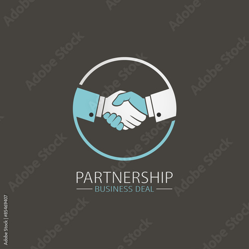 Vector business handshake icon.