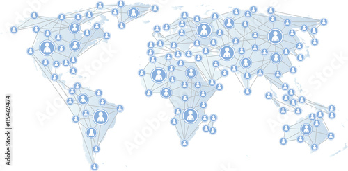 social media icons - world map 