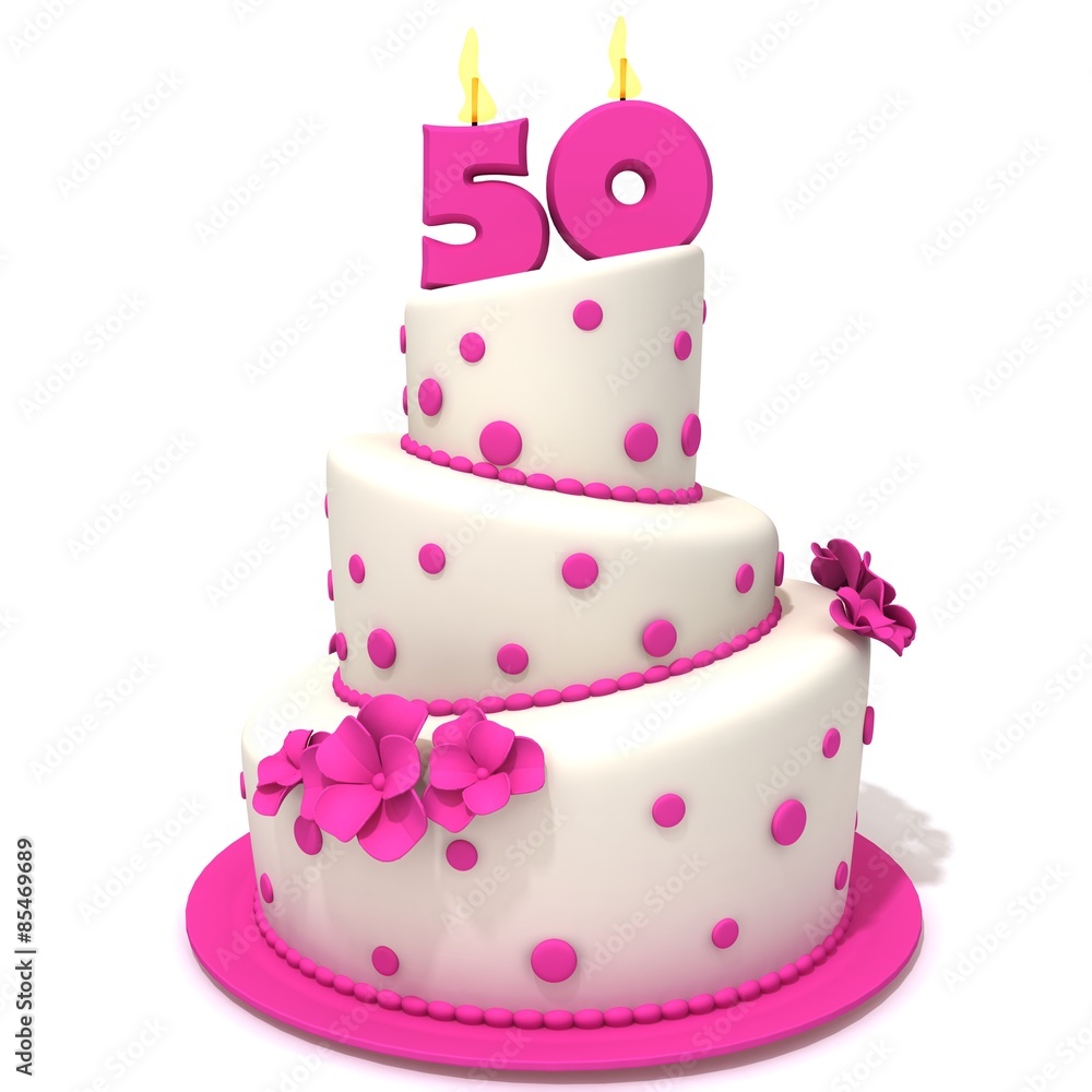 Birthday cake with number fifty Birthday cake with number fifty