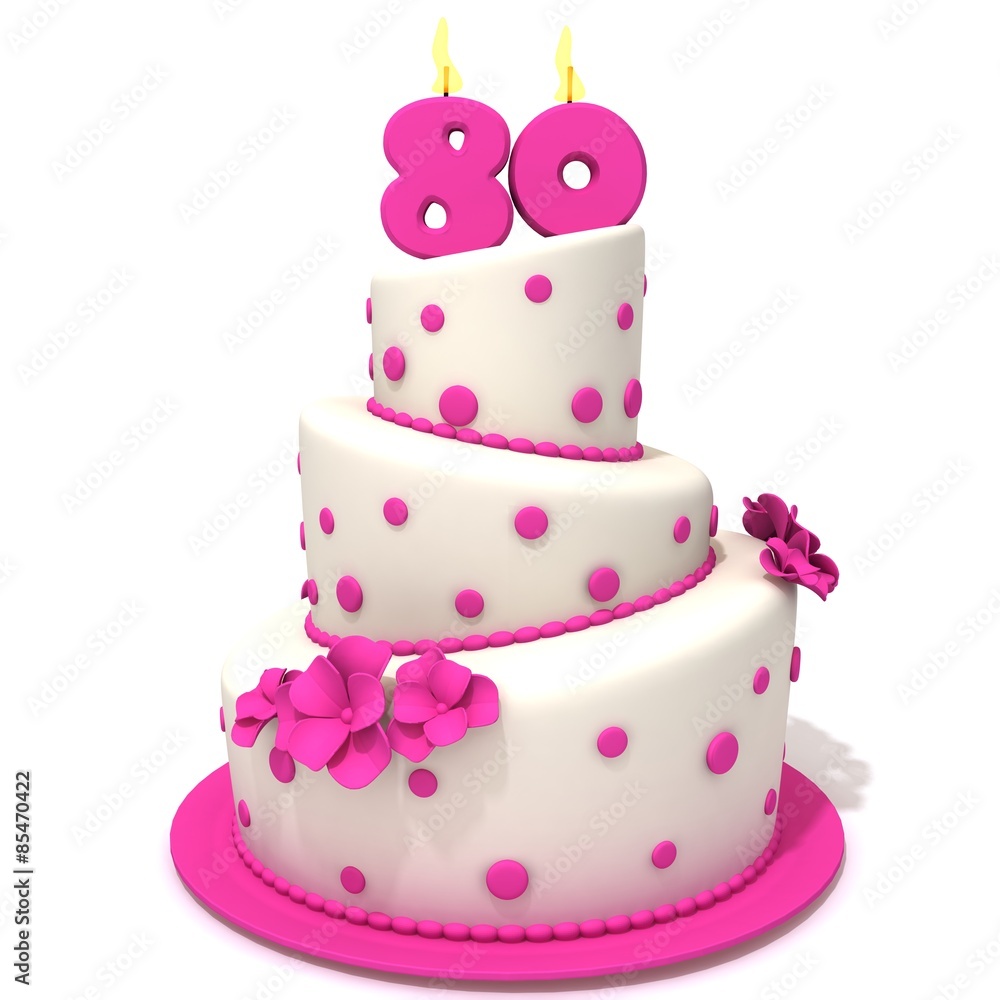 Birthday cake with number eighty Birthday cake with number eighty