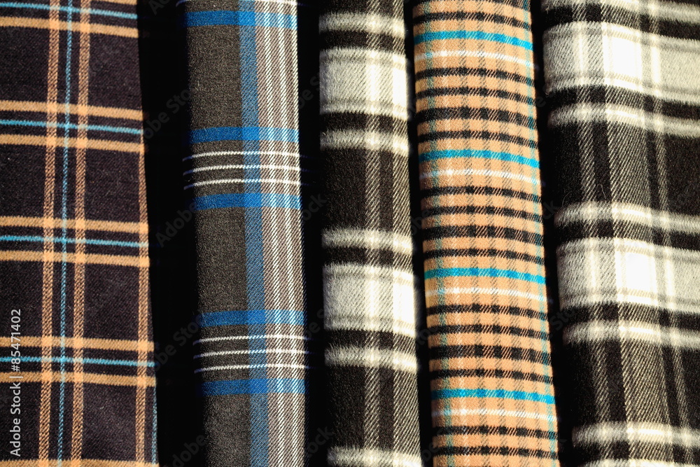 Checkered cloths for sale. Gyantse-Tibet. 1590 Checkered cloths for sale. Gyantse-Tibet. 1590