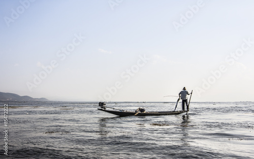 legrowing fisherman at Inle lake