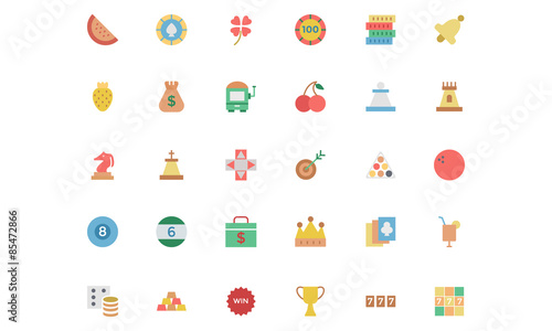 Flat Casino Vector Colored Icons 2
