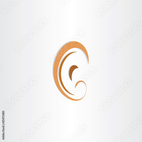 human ear abstract stylized symbol